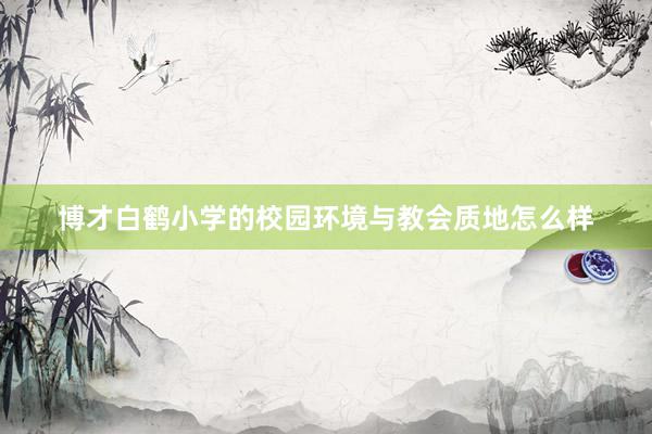 博才白鹤小学的校园环境与教会质地怎么样