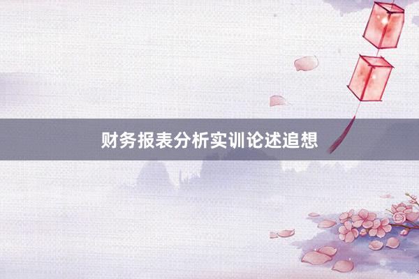 财务报表分析实训论述追想