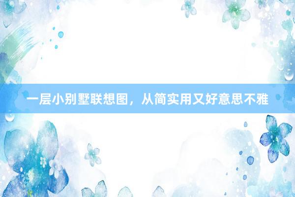 一层小别墅联想图，从简实用又好意思不雅