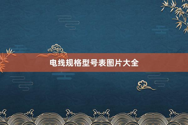 电线规格型号表图片大全